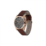 Buy Shop Hugo Boss Grandmaster Grey Dial Brown Leather Strap Watch for Men - 1513882 USA Online