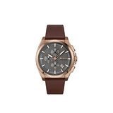 Buy Shop Hugo Boss Grandmaster Grey Dial Brown Leather Strap Watch for Men - 1513882 USA Online