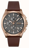 Buy Shop Hugo Boss Grandmaster Grey Dial Brown Leather Strap Watch for Men - 1513882 USA Online