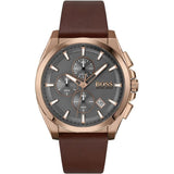 Buy Shop Hugo Boss Grandmaster Grey Dial Brown Leather Strap Watch for Men - 1513882 USA Online