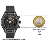 Buy Shop Hugo Boss Gregor Chronograph Black Dial Black Mesh Bracelet Watch For Men - 1514065 USA Online