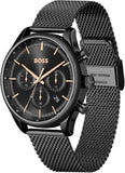 Buy Shop Hugo Boss Gregor Chronograph Black Dial Black Mesh Bracelet Watch For Men - 1514065 USA Online