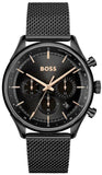 Buy Shop Hugo Boss Gregor Chronograph Black Dial Black Mesh Bracelet Watch For Men - 1514065 USA Online