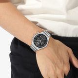 Buy Shop Hugo Boss Gregor Chronograph Black Dial Silver Steel Strap Watch For Men - 1514082 USA Online