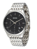 Buy Shop Hugo Boss Gregor Chronograph Black Dial Silver Steel Strap Watch For Men - 1514082 USA Online