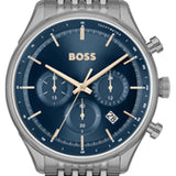 Buy Shop Hugo Boss Gregor Chronograph Blue Dial Grey Steel Strap Watch For Men - 1514083 USA Online