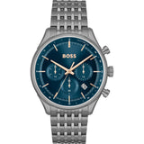 Buy Shop Hugo Boss Gregor Chronograph Blue Dial Grey Steel Strap Watch For Men - 1514083 USA Online