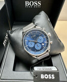 Buy Shop Hugo Boss Gregor Chronograph Blue Dial Silver Mesh Bracelet Watch For Men - 1514052 USA Online