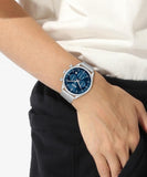 Buy Shop Hugo Boss Gregor Chronograph Blue Dial Silver Mesh Bracelet Watch For Men - 1514052 USA Online