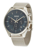 Buy Shop Hugo Boss Gregor Chronograph Blue Dial Silver Mesh Bracelet Watch For Men - 1514052 USA Online