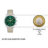 Buy Shop Hugo Boss Gregor Chronograph Green Dial Two Tone Steel Strap Watch For Men - 1514081 USA Online