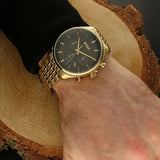 Buy Shop Hugo Boss Gregor Chronograph Grey Dial Gold Steel Strap Watch For Men - 1514051 USA Online