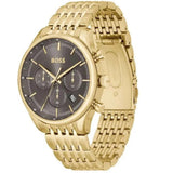 Buy Shop Hugo Boss Gregor Chronograph Grey Dial Gold Steel Strap Watch For Men - 1514051 USA Online