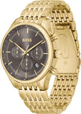 Buy Shop Hugo Boss Gregor Chronograph Grey Dial Gold Steel Strap Watch For Men - 1514051 USA Online