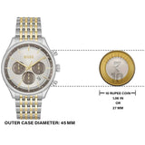 Buy Shop Hugo Boss Gregor Chronograph Silver Dial Two Tone Steel Strap Watch For Men - 1514053 USA Online