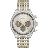 Buy Shop Hugo Boss Gregor Chronograph Silver Dial Two Tone Steel Strap Watch For Men - 1514053 USA Online