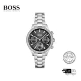 Buy Shop Hugo Boss Hera Black Dial Silver Steel Strap Watch for Women - 1502593 USA Online