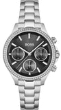 Buy Shop Hugo Boss Hera Black Dial Silver Steel Strap Watch for Women - 1502593 USA Online