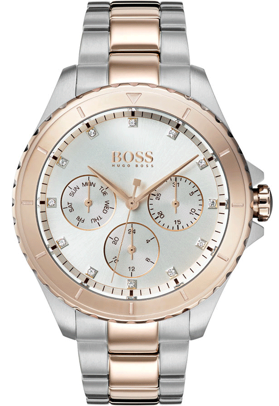 Buy Shop Hugo Boss Hera Chronograph Silver Dial Two Tone Steel Strap Watch for Women - 1502446 USA Online