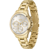 Buy Shop Hugo Boss Hera White Dial Gold Steel Strap Watch for Women - 1502628 USA Online