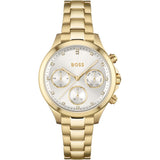 Buy Shop Hugo Boss Hera White Dial Gold Steel Strap Watch for Women - 1502628 USA Online
