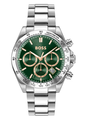 Buy Shop Hugo Boss Hero 2.0 Chronograph Green Dial Silver Steel Strap Watch for Men - 1514268 USA Online