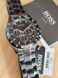 Buy Shop Hugo Boss Hero Black Dial Black Steel Strap Watch for Men - 1513754 USA Online