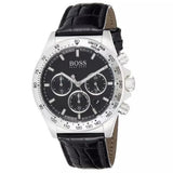 Buy Shop Hugo Boss Hero Chronograph Black Dial Black Leather Strap Watch For Men - 1513752 USA Online