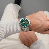 Buy Shop Hugo Boss Hero Chronograph Green Dial Silver Steel Strap Watch for Men - 1514217 USA Online