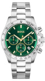 Buy Shop Hugo Boss Hero Chronograph Green Dial Silver Steel Strap Watch for Men - 1514217 USA Online