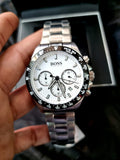 Buy Shop Hugo Boss Hero Chronograph White Dial Silver Steel Strap Watch for Men - 1513875 USA Online