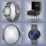 Buy Shop Hugo Boss Horizon Blue Dial Black Mesh Bracelet Watch for Men - 1513734 USA Online