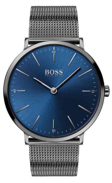 Buy Shop Hugo Boss Horizon Blue Dial Black Mesh Bracelet Watch for Men - 1513734 USA Online