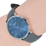 Buy Shop Hugo Boss Horizon Blue Dial Grey Leather Strap Watch for Men - 1513539 USA Online