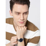 Buy Shop Hugo Boss Horizon Blue Dial Grey Leather Strap Watch for Men - 1513539 USA Online