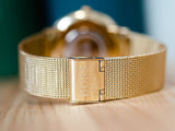 Buy Shop Hugo Boss Horizon Quartz Black Dial Gold Mesh Bracelet Watch For Men - 1513735 USA Online