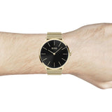 Buy Shop Hugo Boss Horizon Quartz Black Dial Gold Mesh Bracelet Watch For Men - 1513735 USA Online