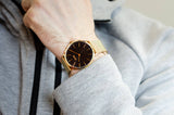 Buy Shop Hugo Boss Horizon Quartz Black Dial Gold Mesh Bracelet Watch For Men - 1513735 USA Online
