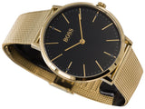 Buy Shop Hugo Boss Horizon Quartz Black Dial Gold Mesh Bracelet Watch For Men - 1513735 USA Online