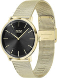 Buy Shop Hugo Boss Horizon Quartz Black Dial Gold Mesh Bracelet Watch For Men - 1513735 USA Online