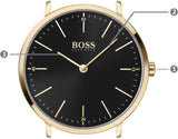 Buy Shop Hugo Boss Horizon Quartz Black Dial Gold Mesh Bracelet Watch For Men - 1513735 USA Online