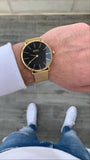 Buy Shop Hugo Boss Horizon Quartz Black Dial Gold Mesh Bracelet Watch For Men - HB1513735 USA Online