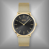 Buy Shop Hugo Boss Horizon Quartz Black Dial Gold Mesh Bracelet Watch For Men - HB1513735 USA Online