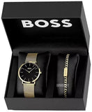 Buy Shop Hugo Boss Horizon Quartz Black Dial Gold Mesh Bracelet Watch For Men - HB1513735 USA Online