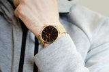 Buy Shop Hugo Boss Horizon Quartz Black Dial Gold Mesh Bracelet Watch For Men - HB1513735 USA Online