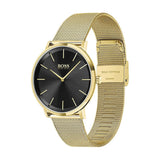 Buy Shop Hugo Boss Horizon Quartz Black Dial Gold Mesh Bracelet Watch For Men - HB1513735 USA Online