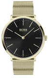Buy Shop Hugo Boss Horizon Quartz Black Dial Gold Mesh Bracelet Watch For Men - HB1513735 USA Online