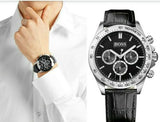 Buy Shop Hugo Boss Ikon Black Dial Black Leather Strap Watch for Men - 1513178 USA Online