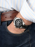 Buy Shop Hugo Boss Ikon Black Dial Black Leather Strap Watch for Men - 1513178 USA Online