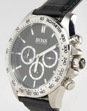 Buy Shop Hugo Boss Ikon Black Dial Black Leather Strap Watch for Men - 1513178 USA Online